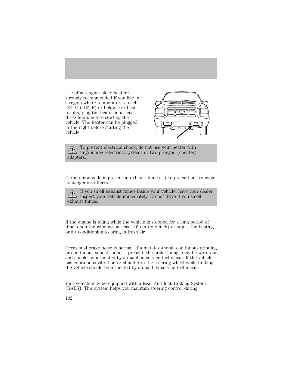 Driving | FORD 2003 F-550 v.1 User Manual | Page 102 / 256