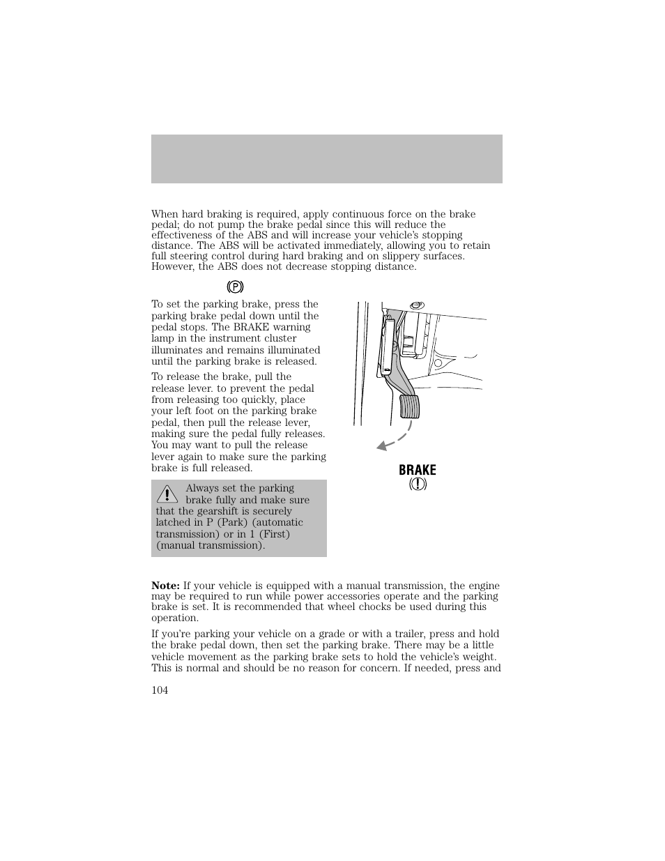 Driving | FORD 2003 F-550 v.1 User Manual | Page 104 / 256