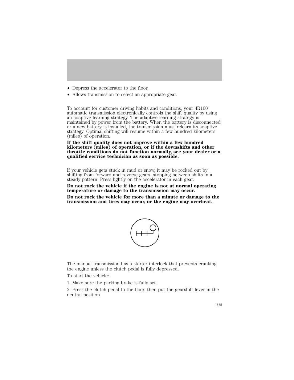 Driving | FORD 2003 F-550 v.1 User Manual | Page 109 / 256