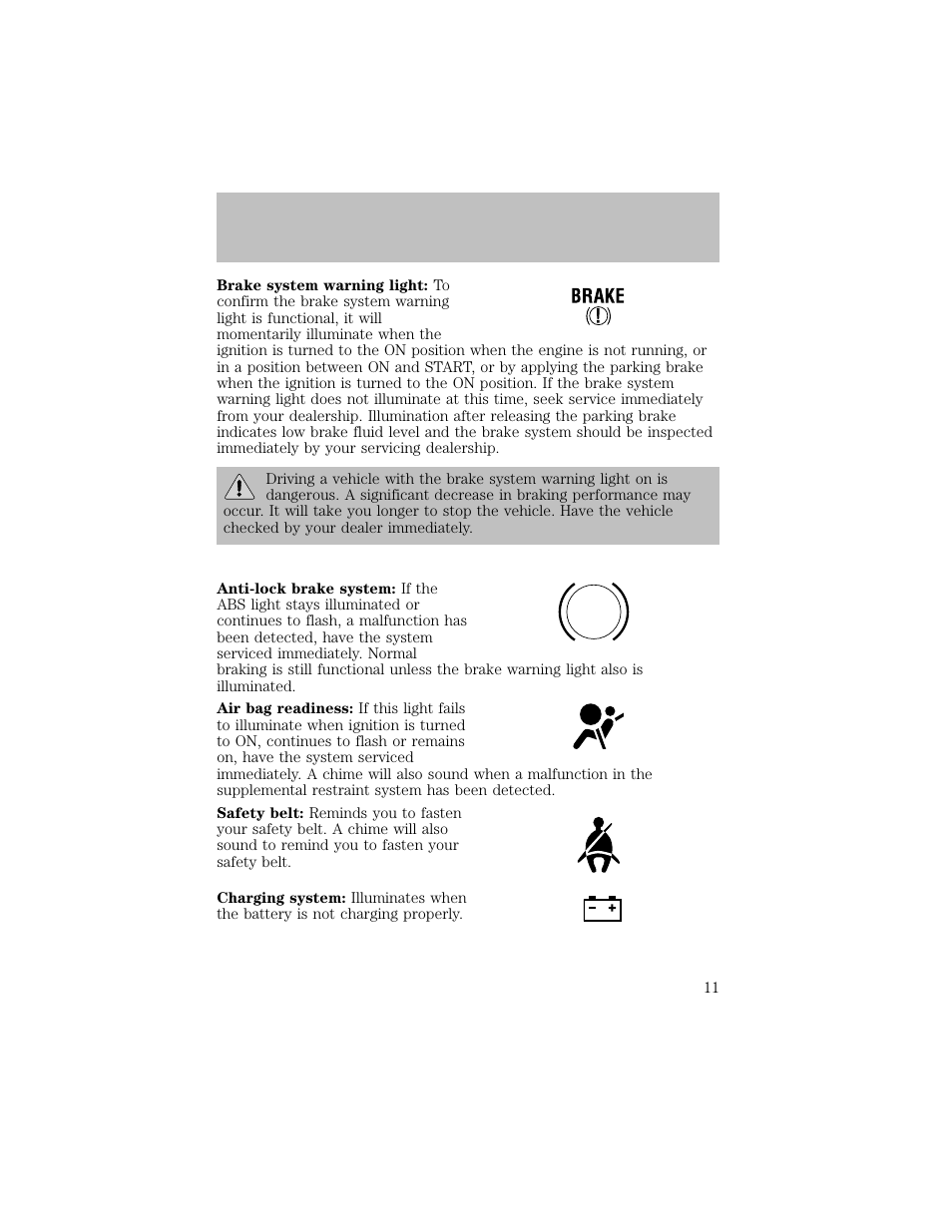 Instrument cluster | FORD 2003 F-550 v.1 User Manual | Page 11 / 256