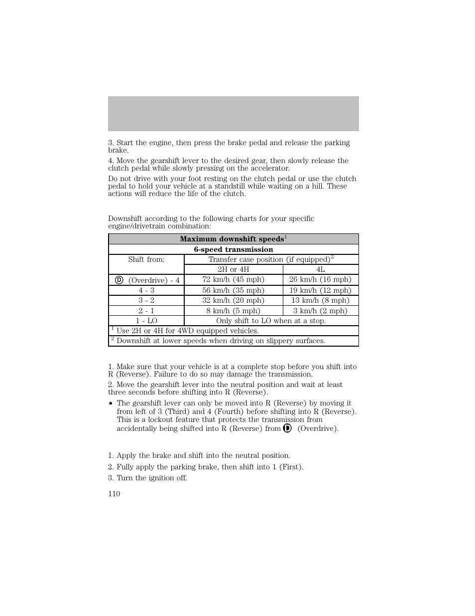 Driving | FORD 2003 F-550 v.1 User Manual | Page 110 / 256