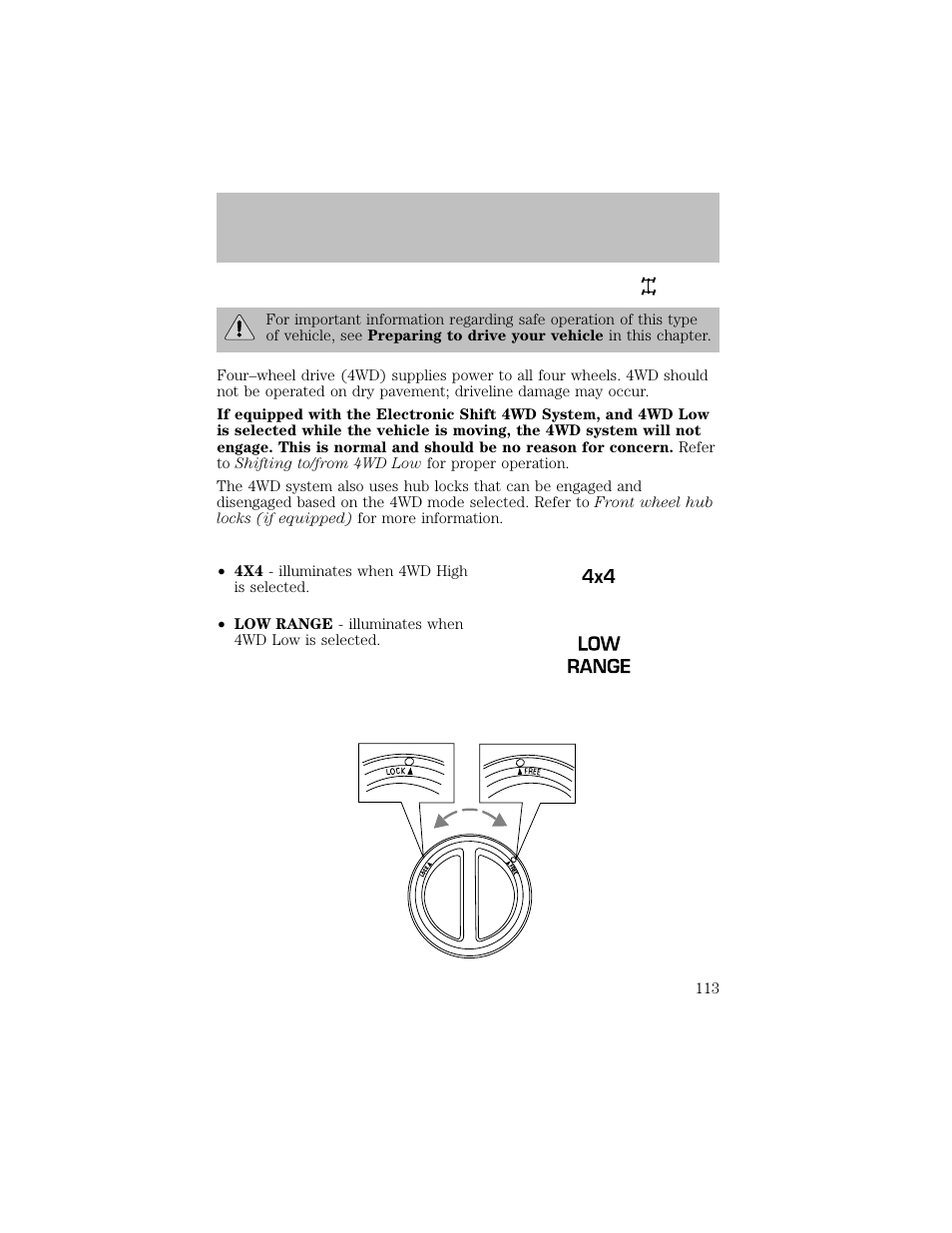 Driving | FORD 2003 F-550 v.1 User Manual | Page 113 / 256