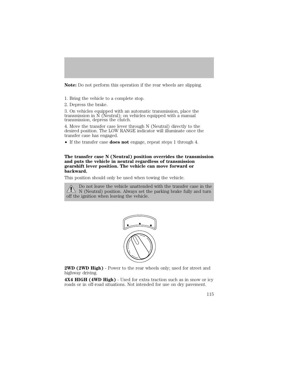 Driving | FORD 2003 F-550 v.1 User Manual | Page 115 / 256