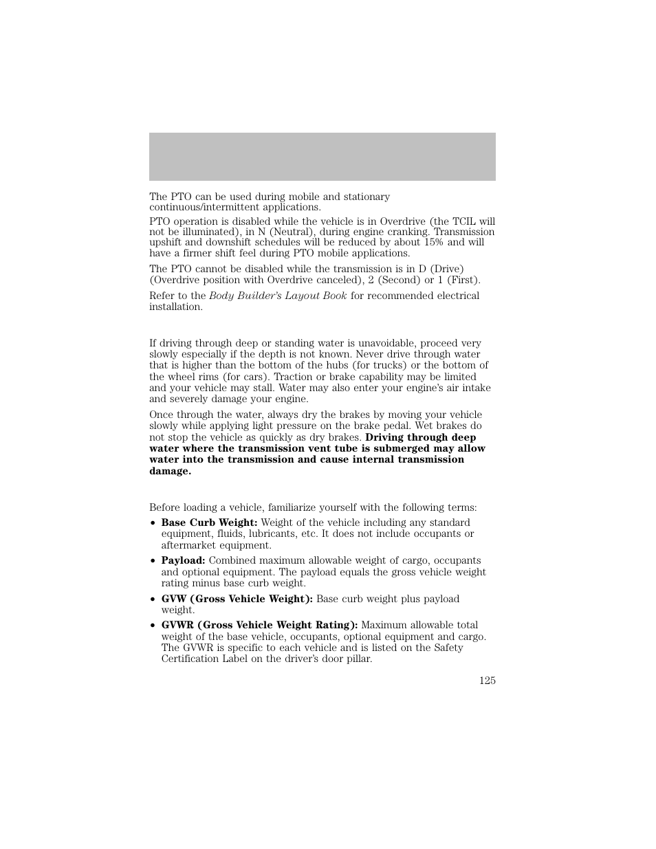 Driving | FORD 2003 F-550 v.1 User Manual | Page 125 / 256