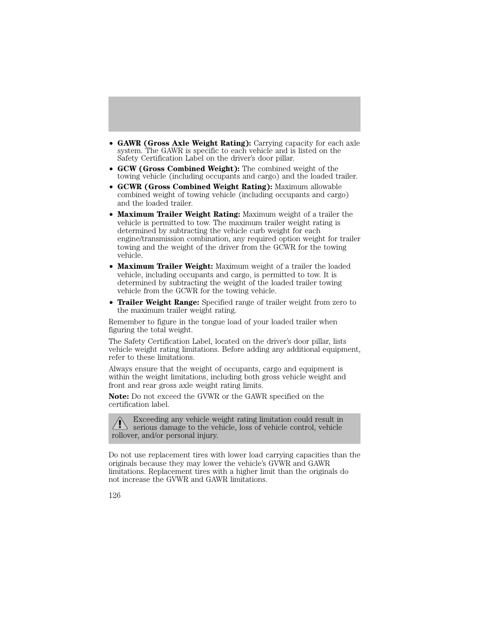 Driving | FORD 2003 F-550 v.1 User Manual | Page 126 / 256