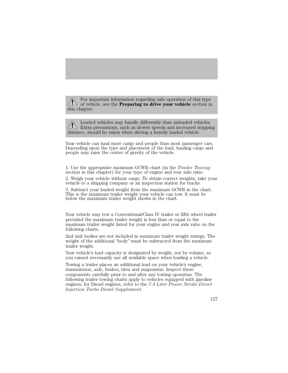 Driving | FORD 2003 F-550 v.1 User Manual | Page 127 / 256