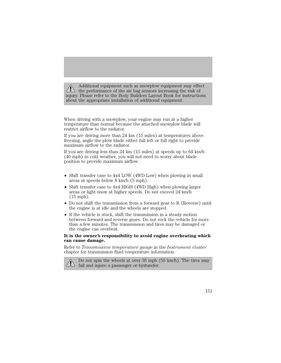 Driving | FORD 2003 F-550 v.1 User Manual | Page 151 / 256