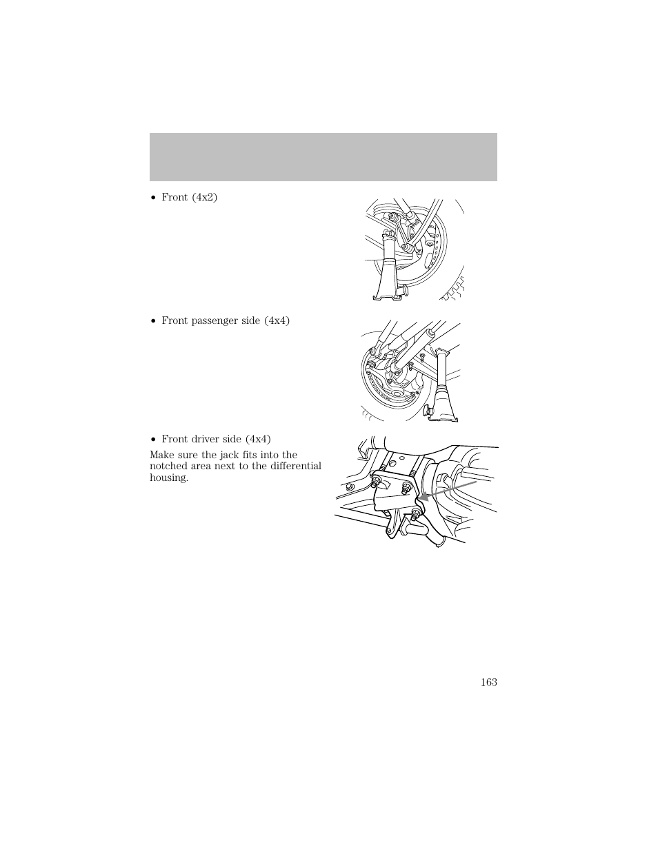 Roadside emergencies | FORD 2003 F-550 v.1 User Manual | Page 163 / 256