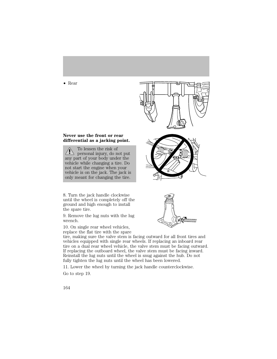 Roadside emergencies | FORD 2003 F-550 v.1 User Manual | Page 164 / 256