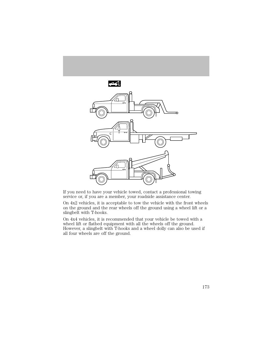 Roadside emergencies | FORD 2003 F-550 v.1 User Manual | Page 173 / 256