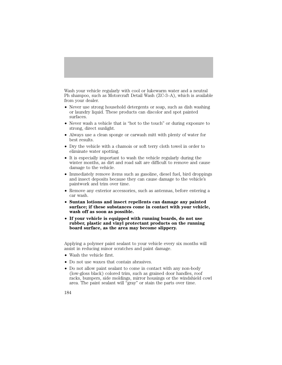 Cleaning | FORD 2003 F-550 v.1 User Manual | Page 184 / 256