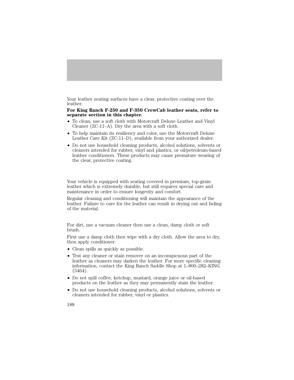 Cleaning | FORD 2003 F-550 v.1 User Manual | Page 188 / 256