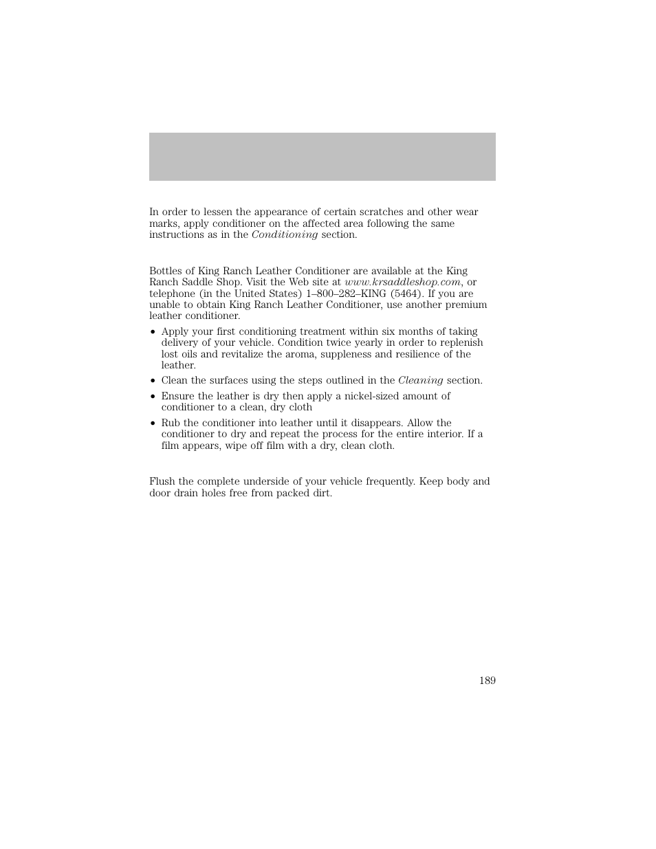 Cleaning | FORD 2003 F-550 v.1 User Manual | Page 189 / 256