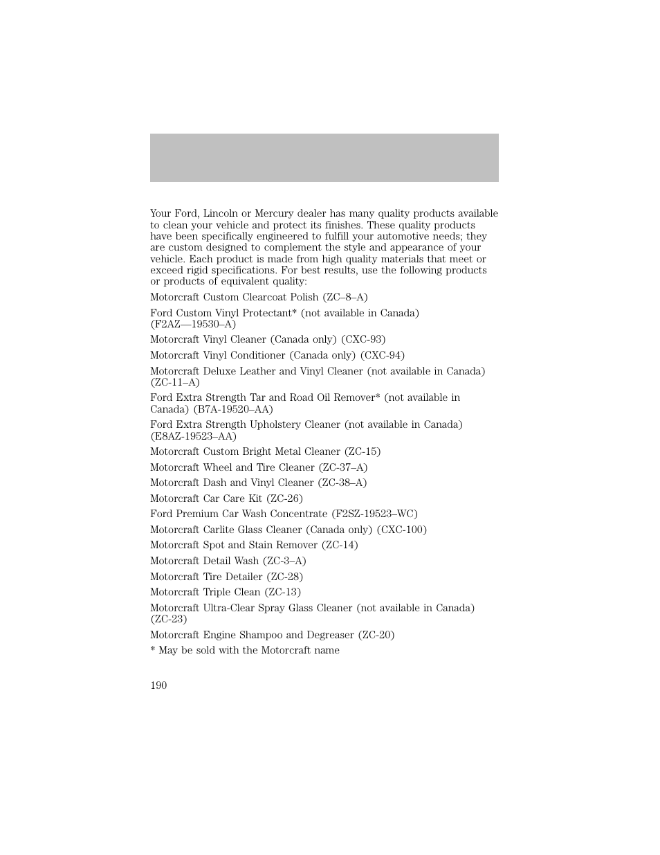 Cleaning | FORD 2003 F-550 v.1 User Manual | Page 190 / 256