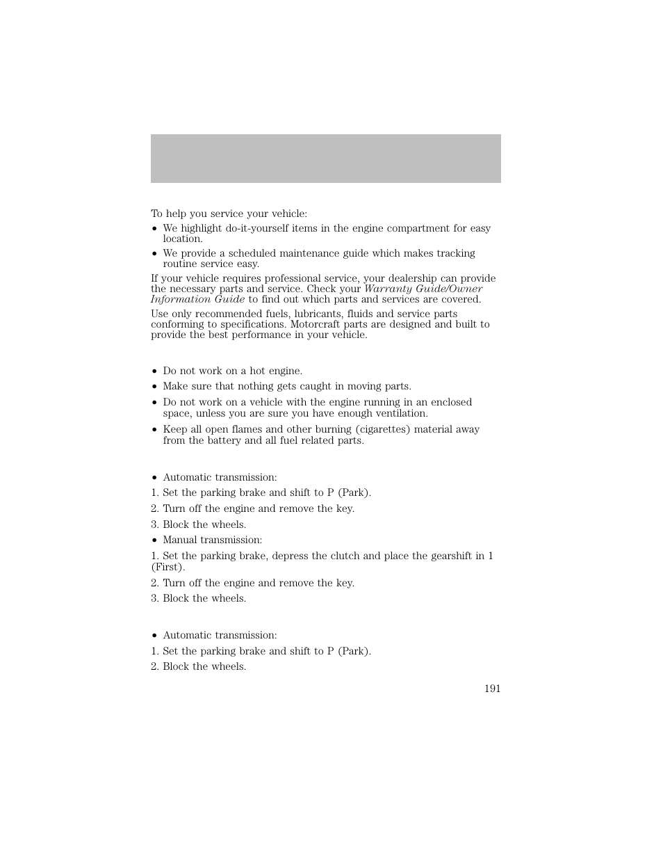 Maintenance and specifications | FORD 2003 F-550 v.1 User Manual | Page 191 / 256