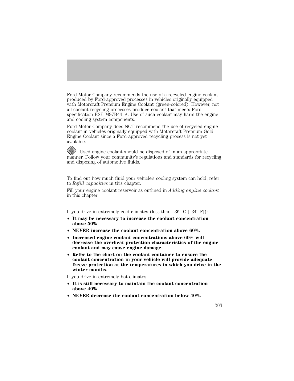 Maintenance and specifications | FORD 2003 F-550 v.1 User Manual | Page 203 / 256