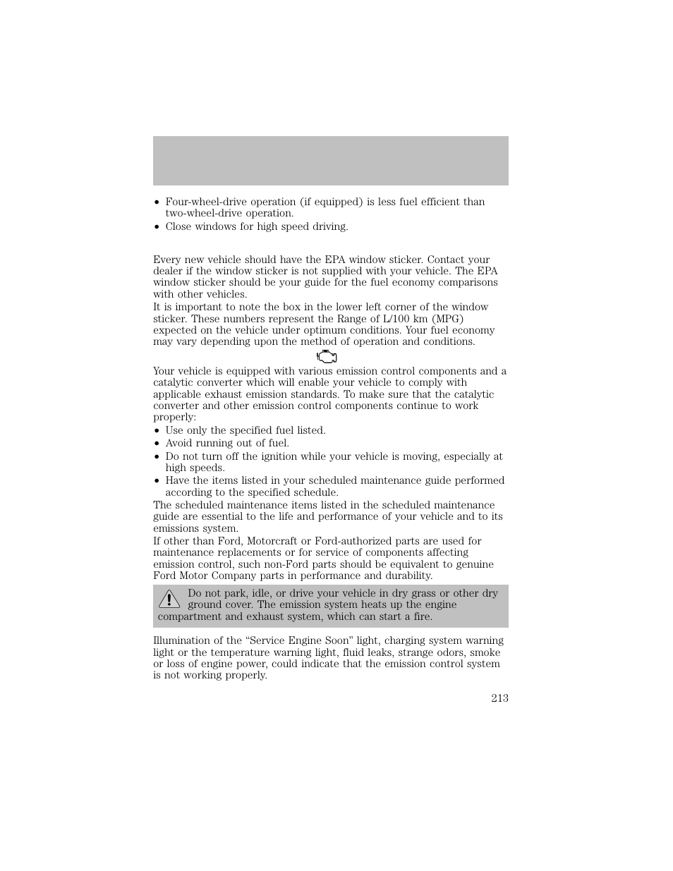 Maintenance and specifications | FORD 2003 F-550 v.1 User Manual | Page 213 / 256