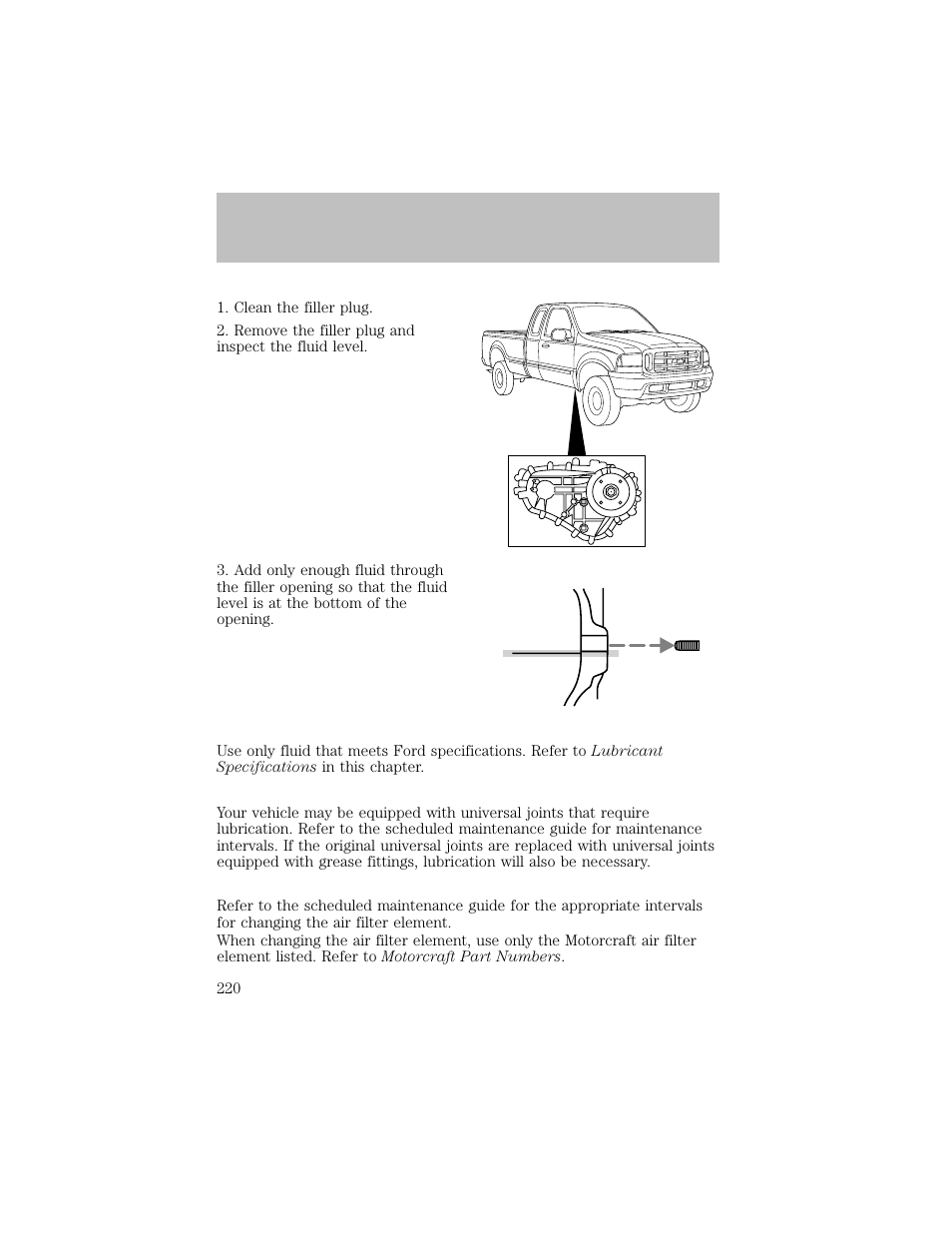 Maintenance and specifications | FORD 2003 F-550 v.1 User Manual | Page 220 / 256