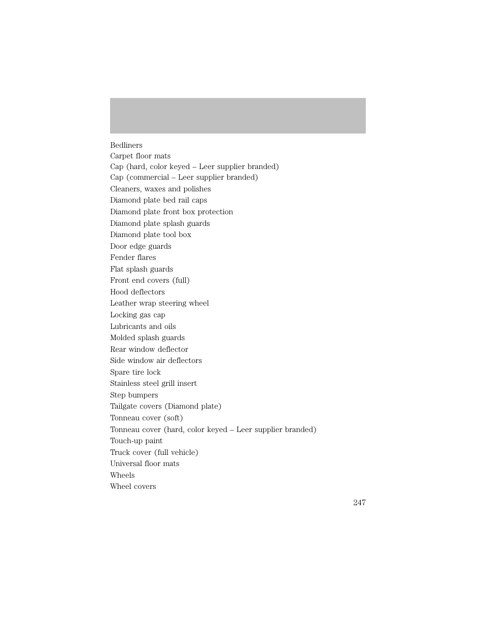 Accessories | FORD 2003 F-550 v.1 User Manual | Page 247 / 256