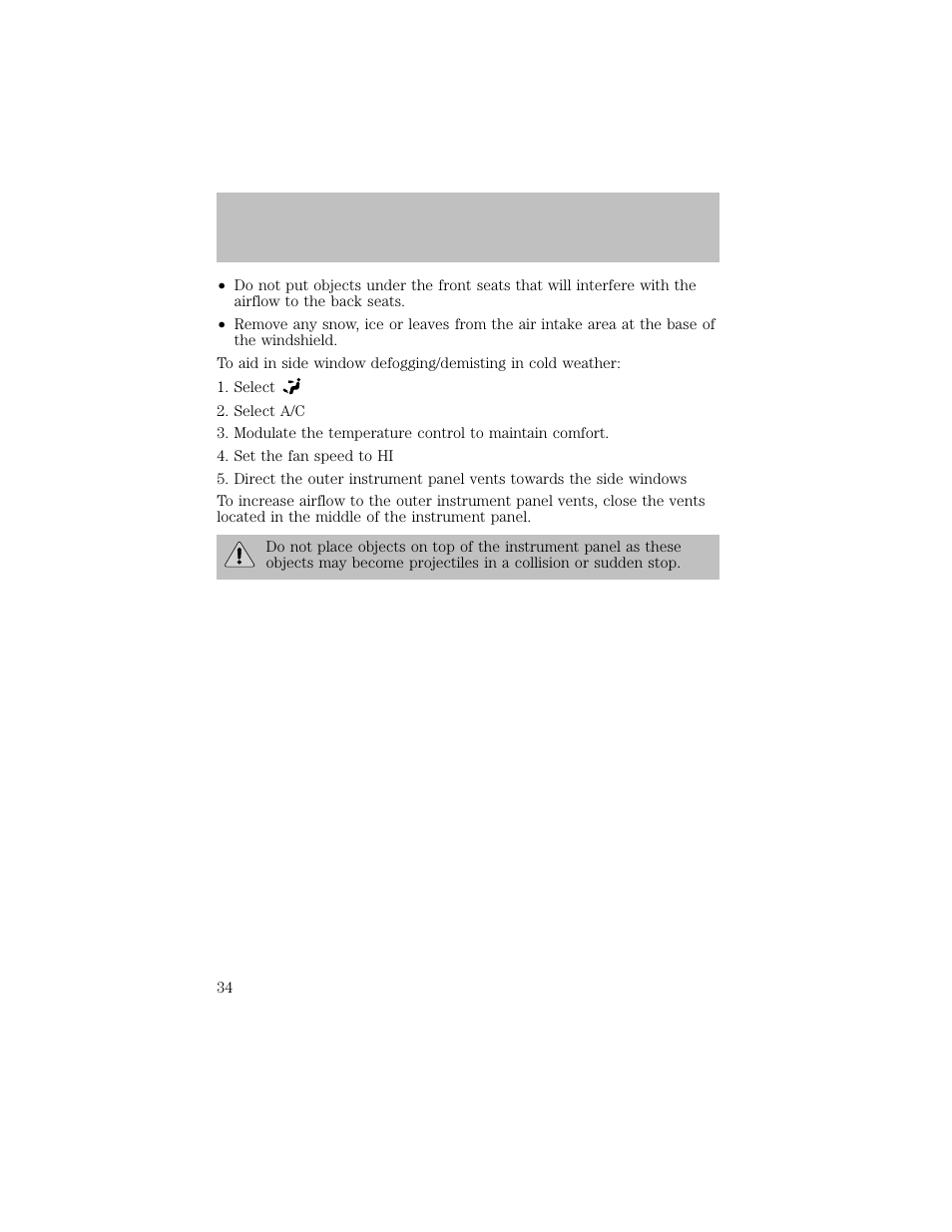 Climate controls | FORD 2003 F-550 v.1 User Manual | Page 34 / 256