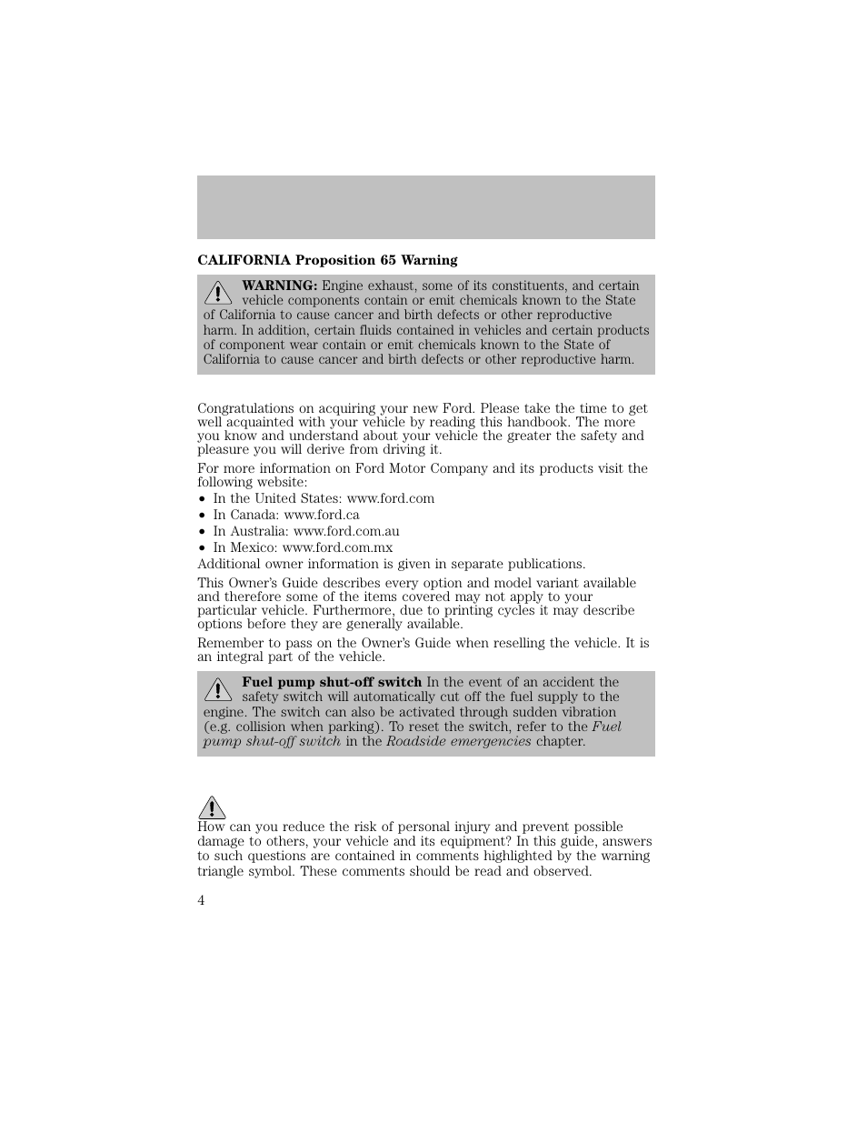 Introduction | FORD 2003 F-550 v.1 User Manual | Page 4 / 256