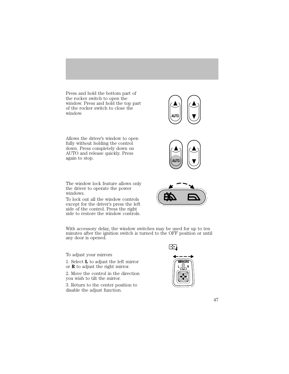 Driver controls | FORD 2003 F-550 v.1 User Manual | Page 47 / 256