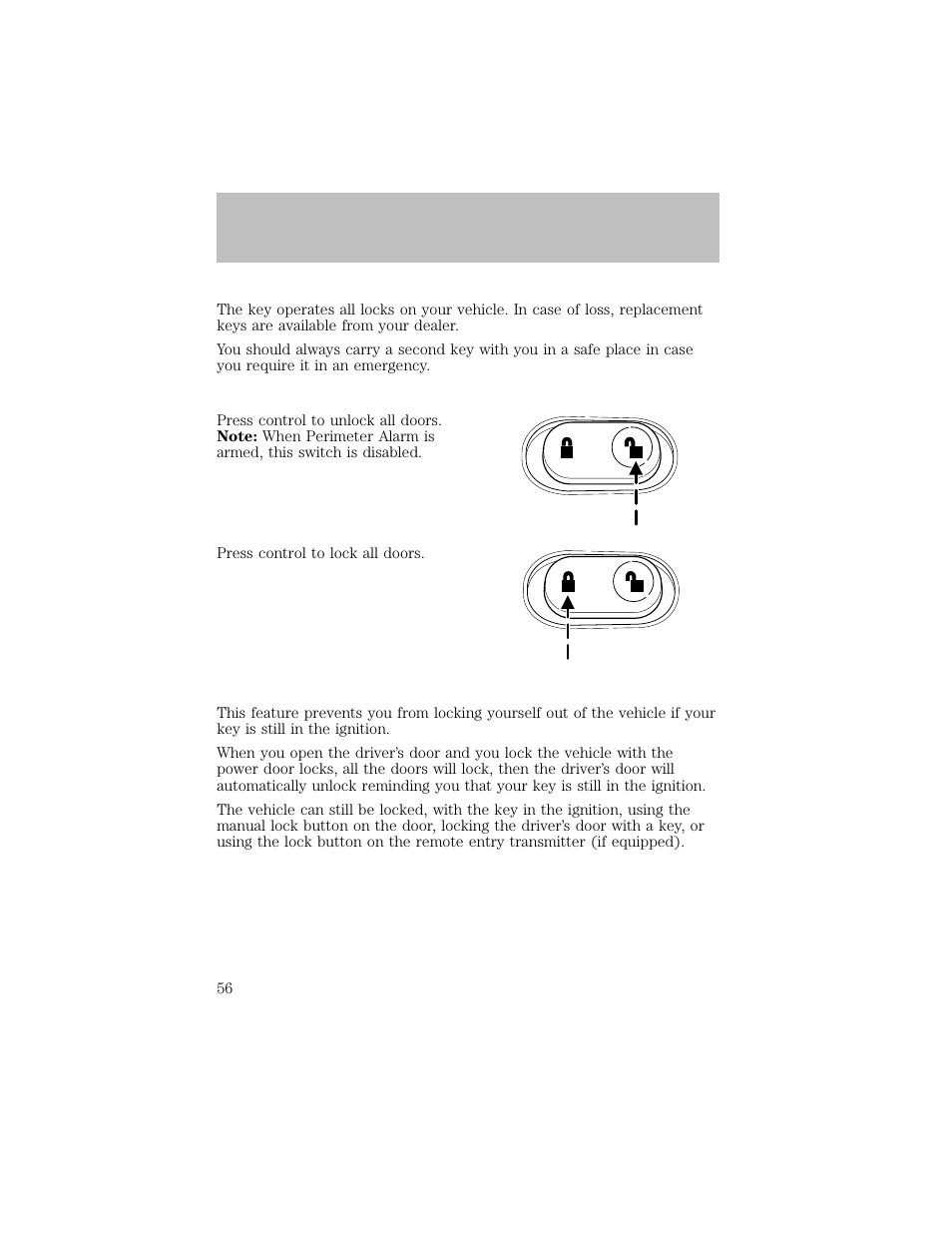 Locks and security | FORD 2003 F-550 v.1 User Manual | Page 56 / 256