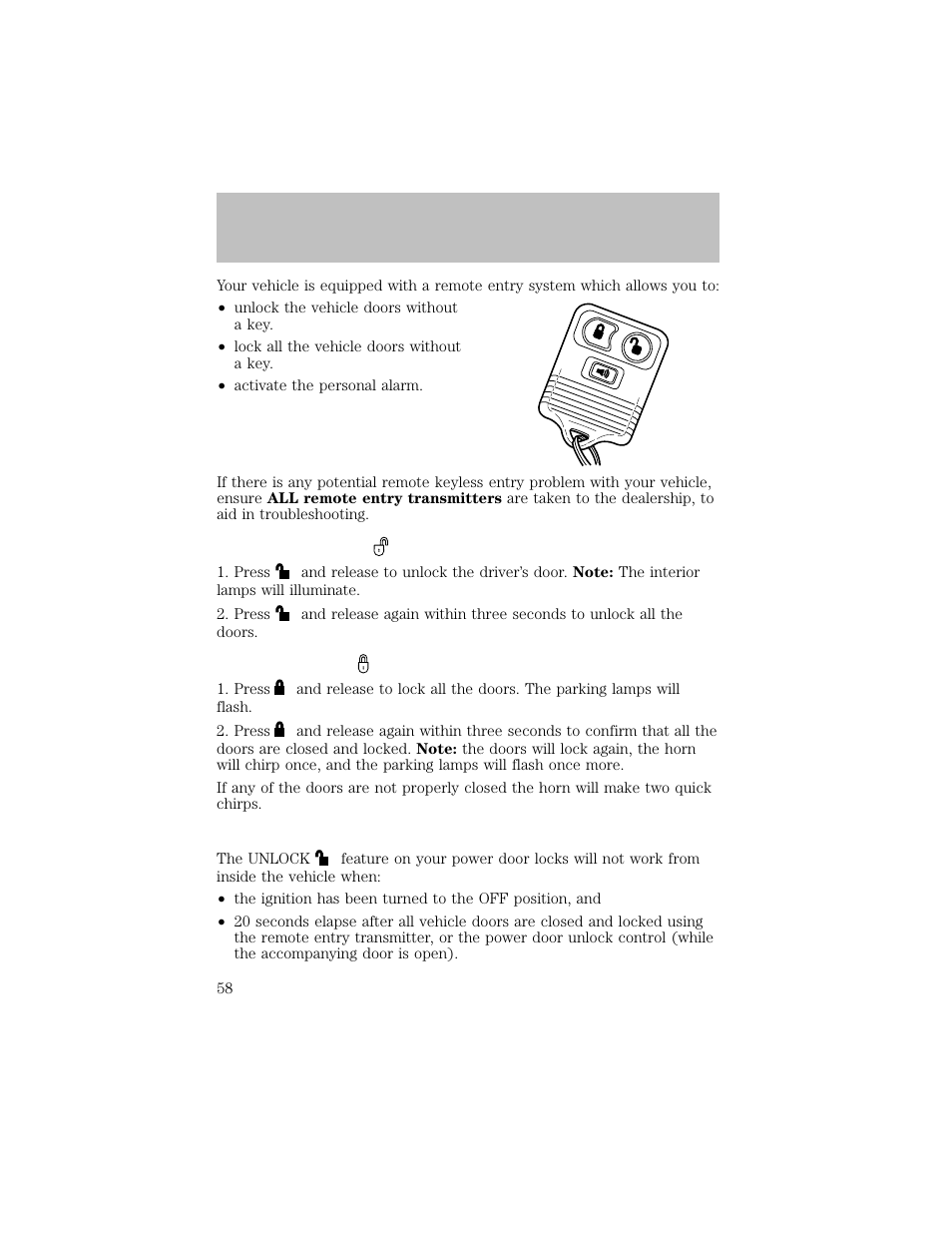 Locks and security | FORD 2003 F-550 v.1 User Manual | Page 58 / 256