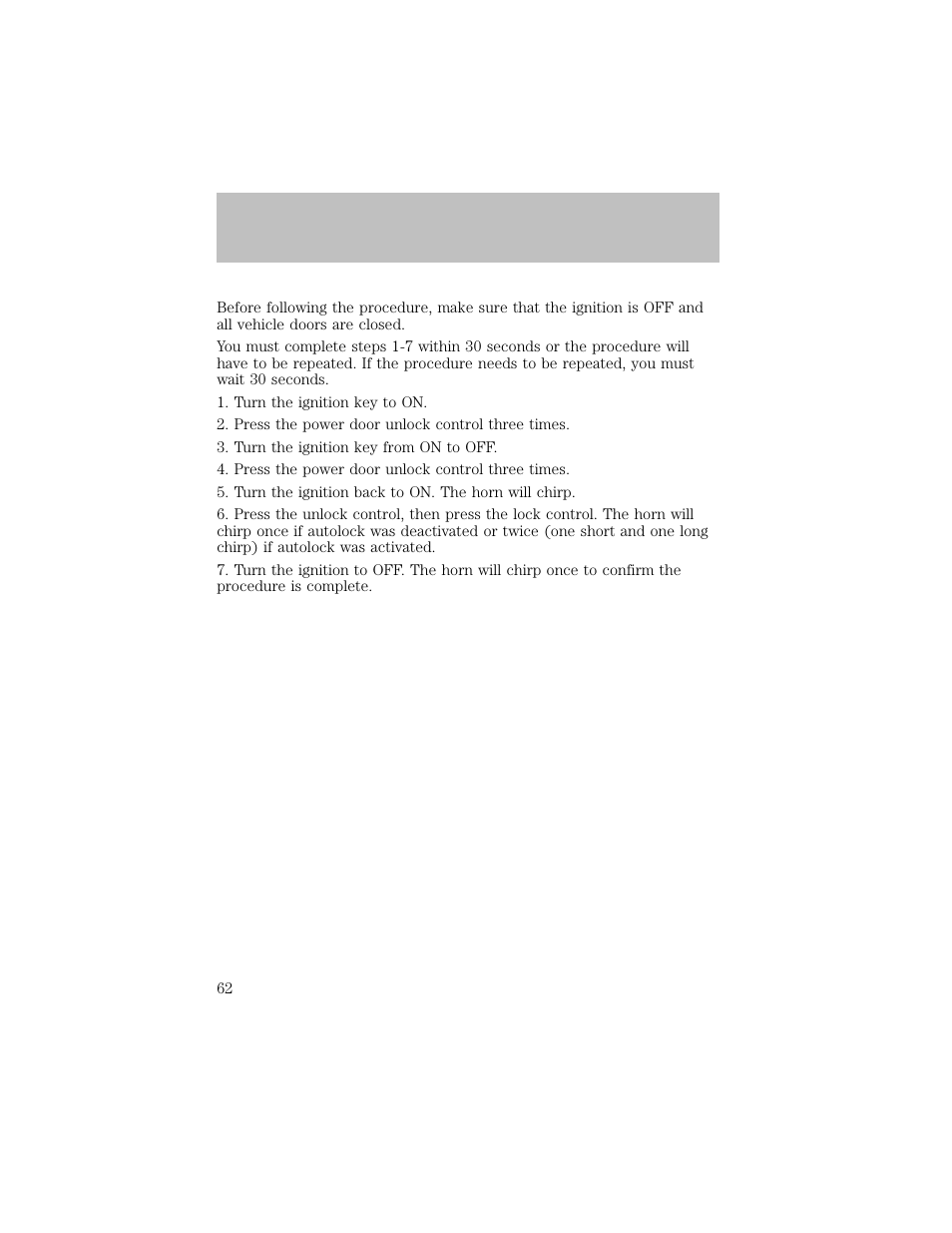 Locks and security | FORD 2003 F-550 v.1 User Manual | Page 62 / 256