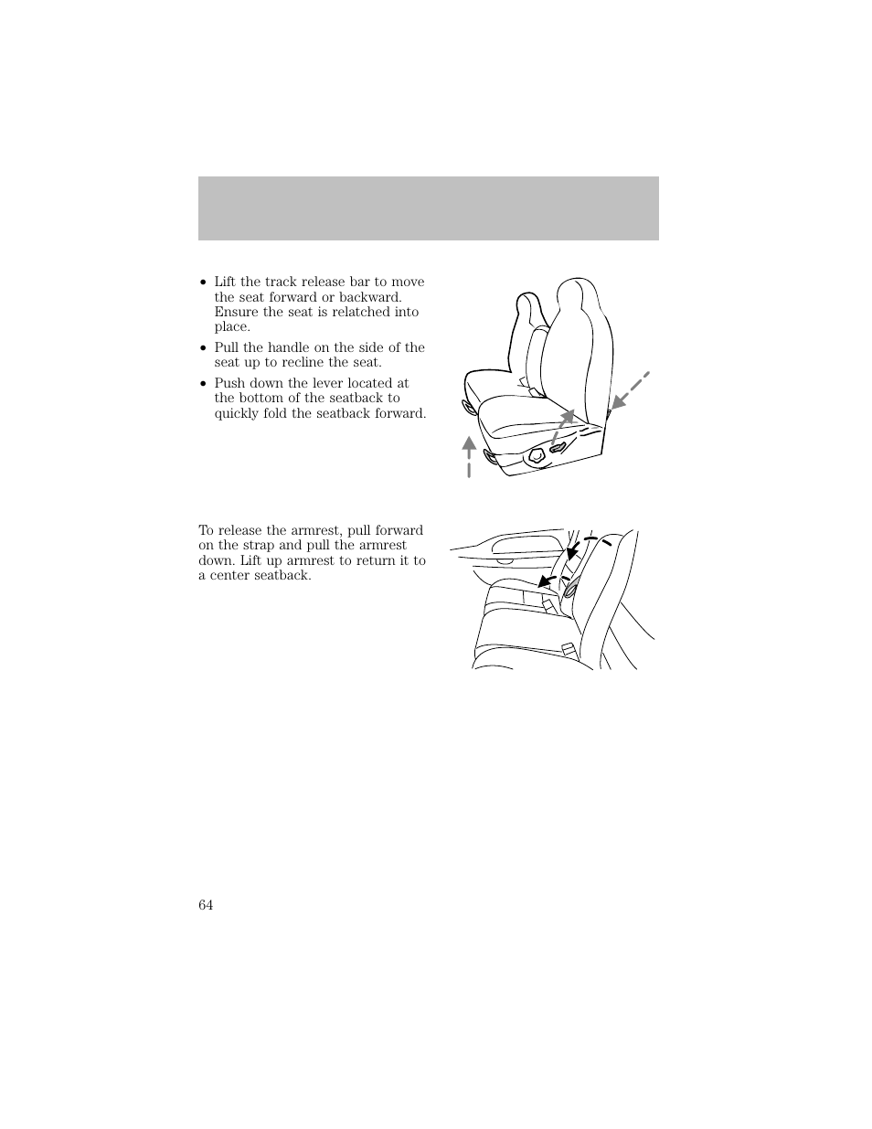 Seating and safety restraints | FORD 2003 F-550 v.1 User Manual | Page 64 / 256