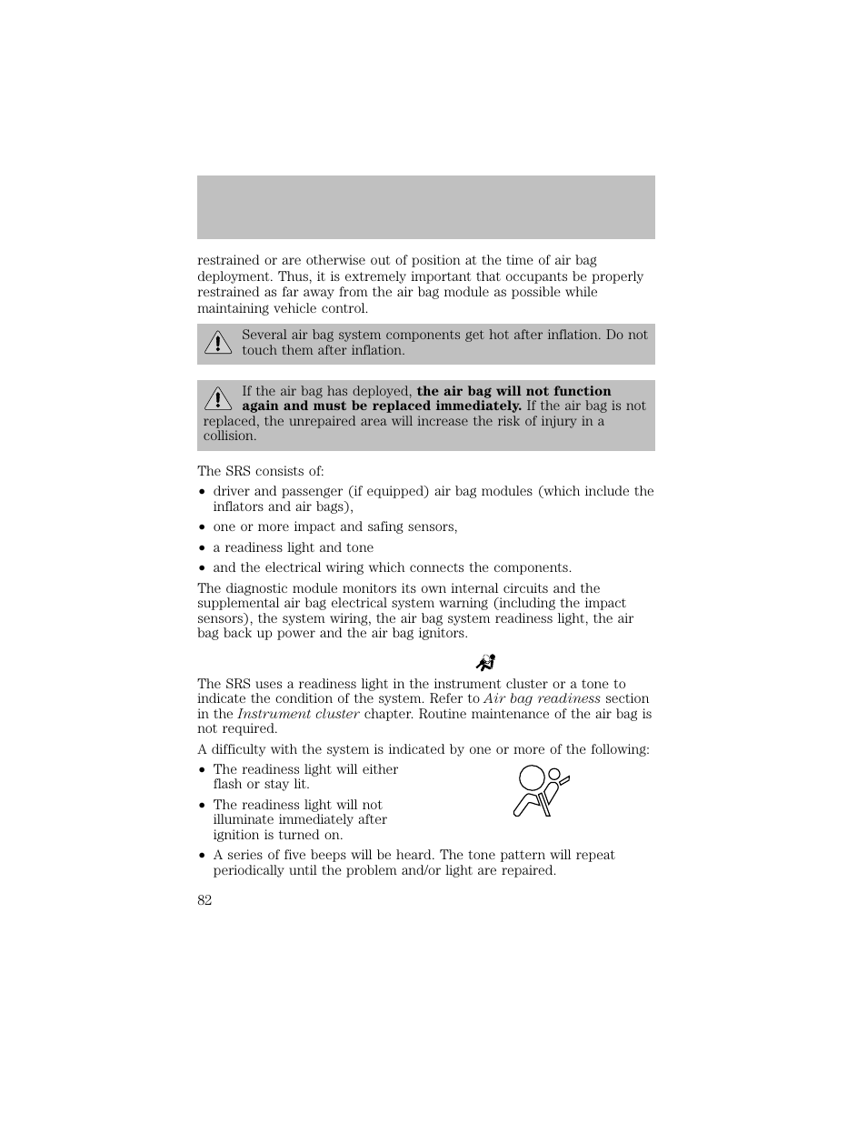 Seating and safety restraints | FORD 2003 F-550 v.1 User Manual | Page 82 / 256