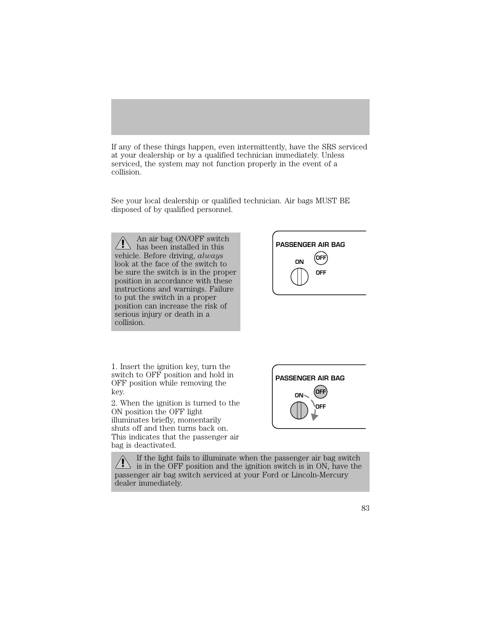 Seating and safety restraints | FORD 2003 F-550 v.1 User Manual | Page 83 / 256