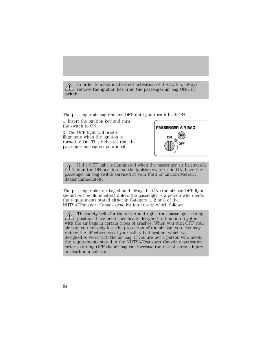 Seating and safety restraints | FORD 2003 F-550 v.1 User Manual | Page 84 / 256