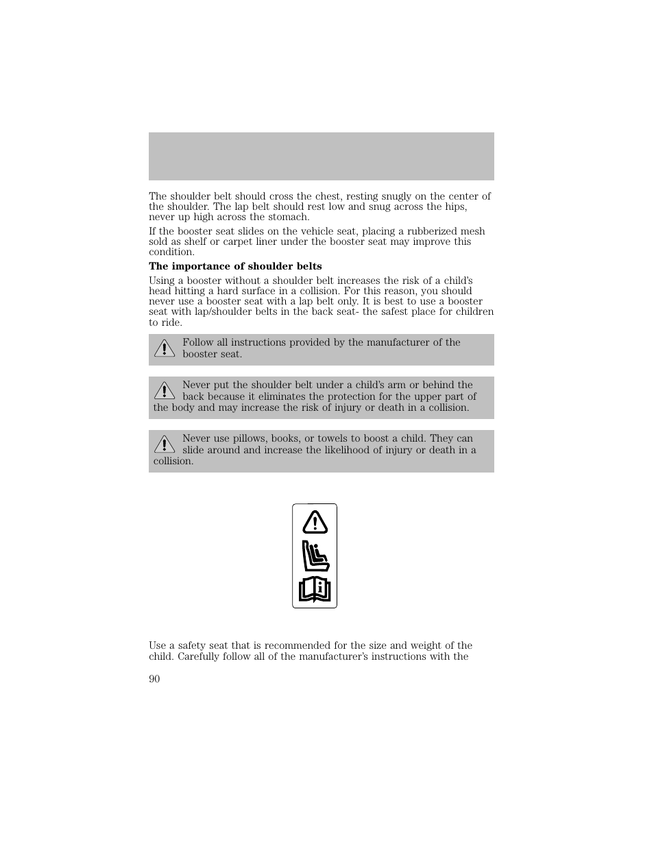 Seating and safety restraints | FORD 2003 F-550 v.1 User Manual | Page 90 / 256