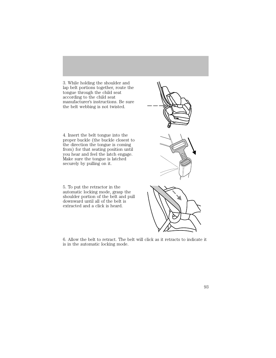 Seating and safety restraints | FORD 2003 F-550 v.1 User Manual | Page 93 / 256