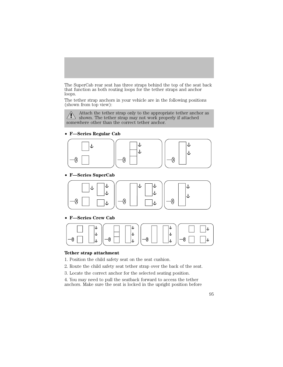 Seating and safety restraints | FORD 2003 F-550 v.1 User Manual | Page 95 / 256
