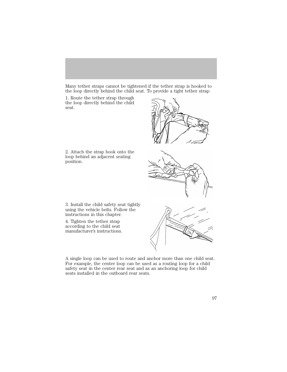 Seating and safety restraints | FORD 2003 F-550 v.1 User Manual | Page 97 / 256