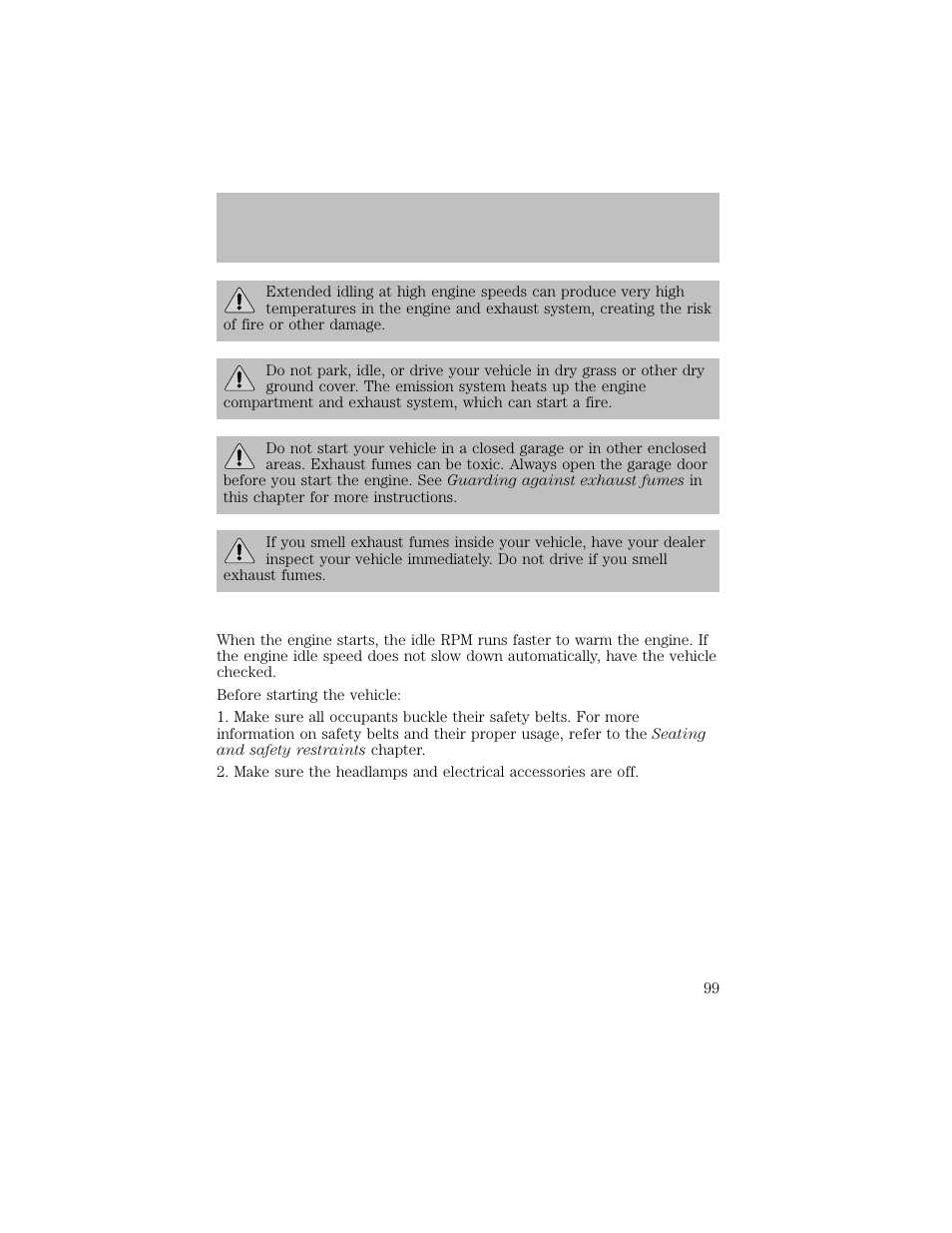 Driving | FORD 2003 F-550 v.1 User Manual | Page 99 / 256