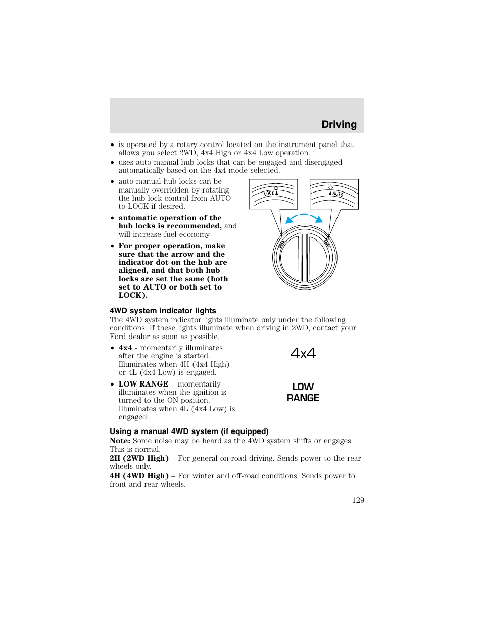 Driving | FORD 2003 F-550 v.2 User Manual | Page 129 / 280