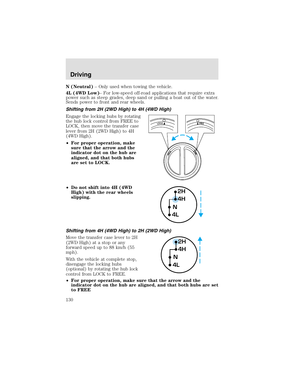 Driving | FORD 2003 F-550 v.2 User Manual | Page 130 / 280