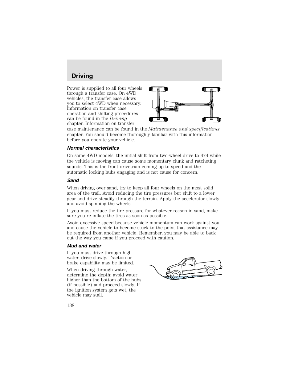 Driving | FORD 2003 F-550 v.2 User Manual | Page 138 / 280