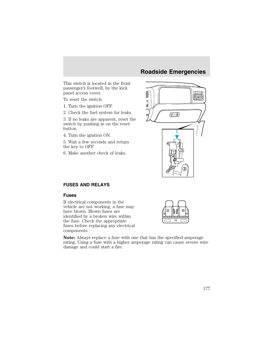 Roadside emergencies | FORD 2003 F-550 v.2 User Manual | Page 177 / 280