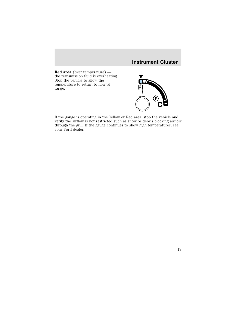 Instrument cluster | FORD 2003 F-550 v.2 User Manual | Page 19 / 280