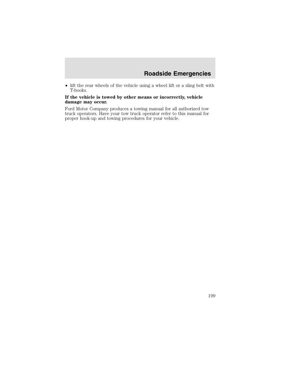 Roadside emergencies | FORD 2003 F-550 v.2 User Manual | Page 199 / 280