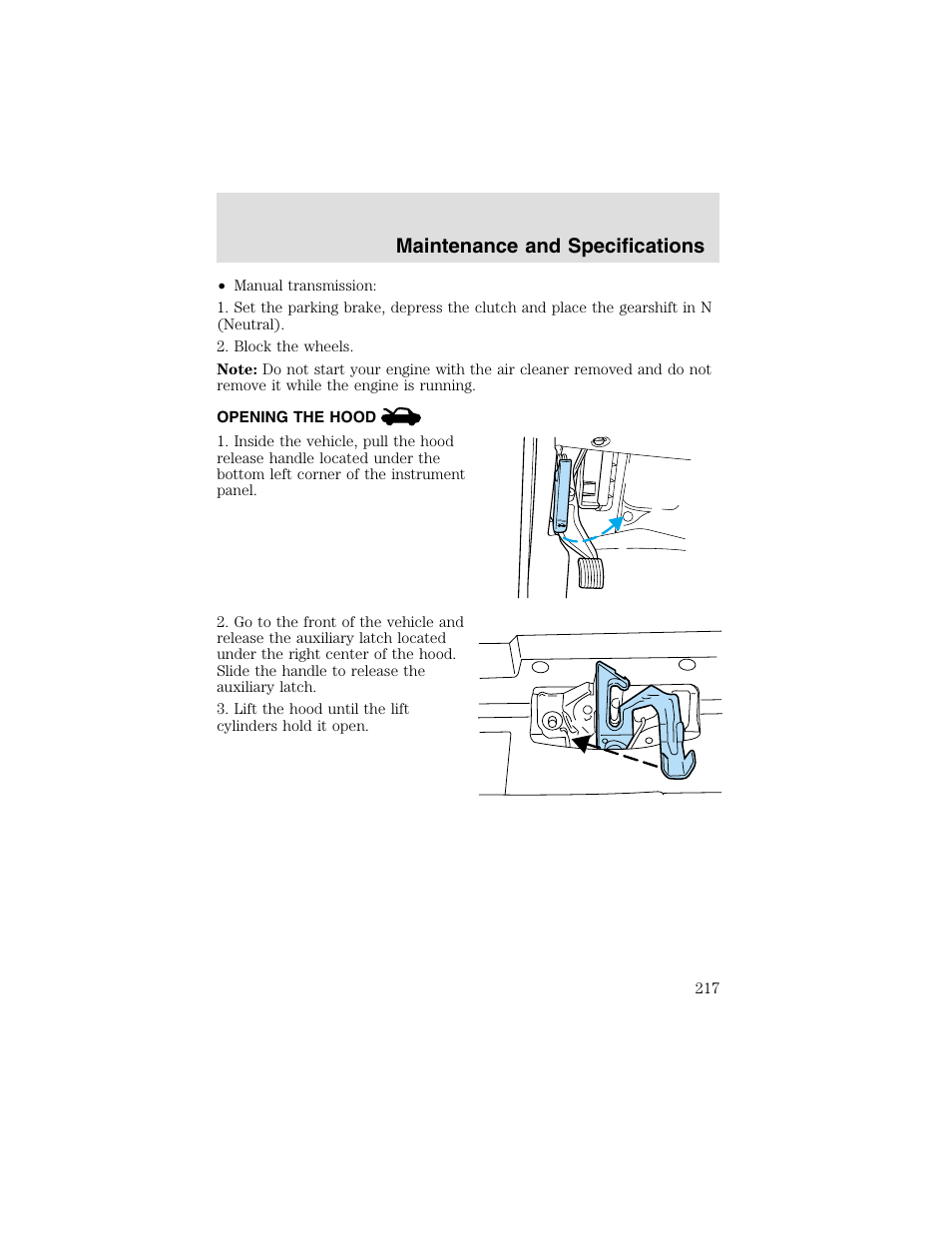 Maintenance and specifications | FORD 2003 F-550 v.2 User Manual | Page 217 / 280