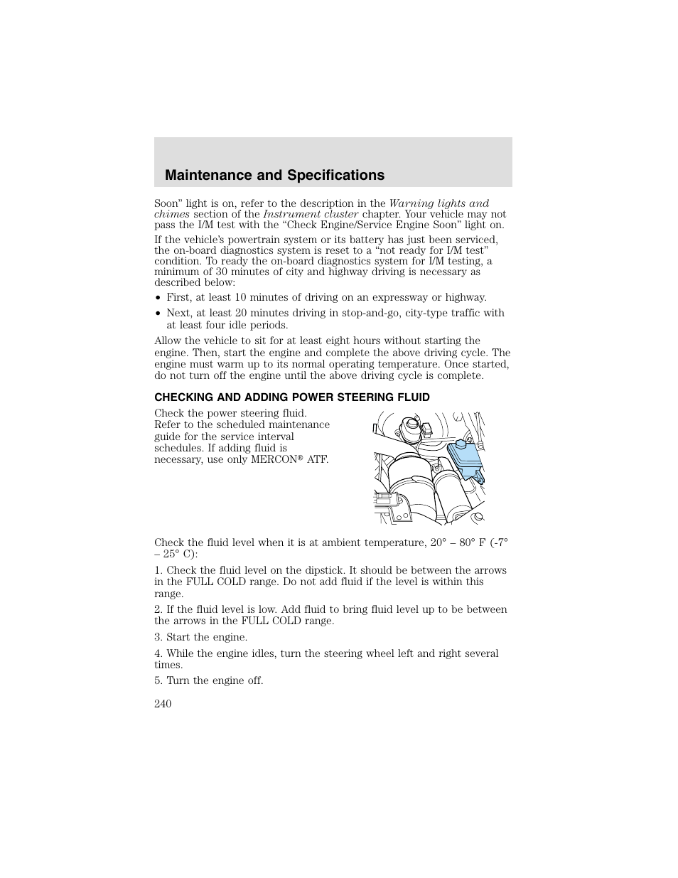 Maintenance and specifications | FORD 2003 F-550 v.2 User Manual | Page 240 / 280