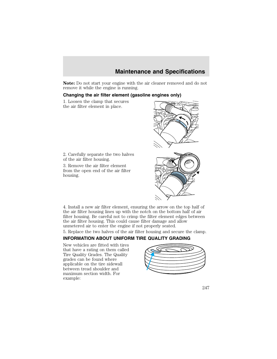 Maintenance and specifications | FORD 2003 F-550 v.2 User Manual | Page 247 / 280
