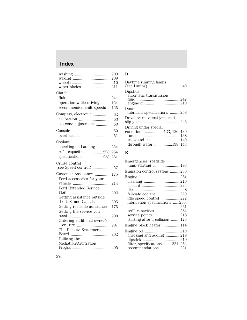 Index | FORD 2003 F-550 v.2 User Manual | Page 276 / 280