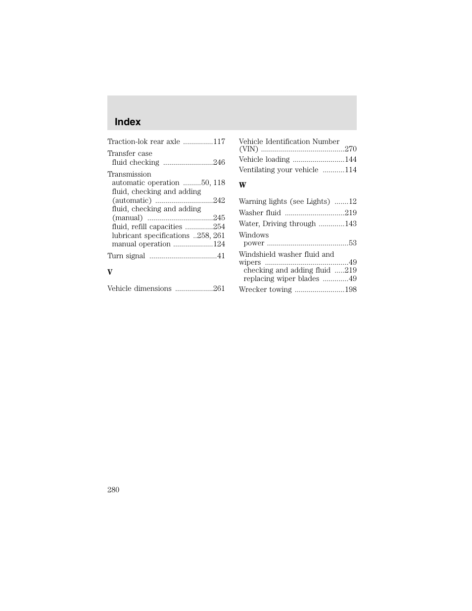 Index | FORD 2003 F-550 v.2 User Manual | Page 280 / 280