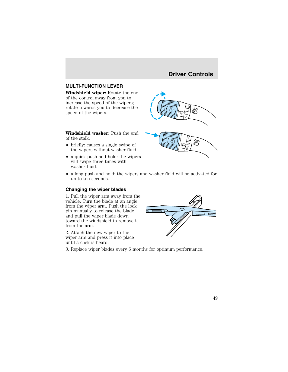 Driver controls | FORD 2003 F-550 v.2 User Manual | Page 49 / 280